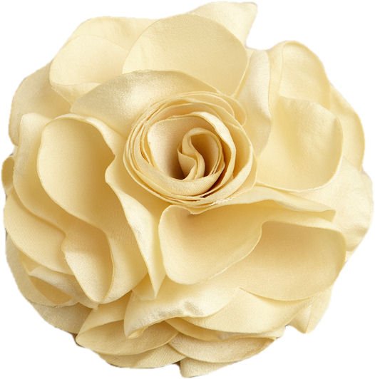 Image 1 of Antique Yellow Silk Rose Round Flower Wedding Hairclip