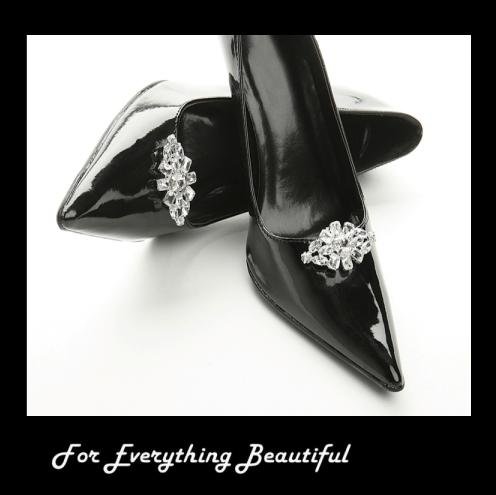 Image 2 of Bejeweled Tapered Elongated Crystal Wedding Bridal Shoe Clips
