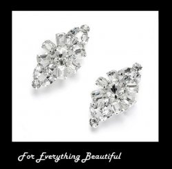 Bejeweled Tapered Elongated Crystal Wedding Bridal Shoe Clips