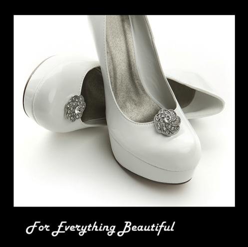Image 2 of Bejeweled Pave Floral Swirl Crystal Wedding Bridal Shoe Clips