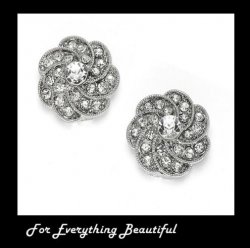 Bejeweled Pave Floral Swirl Crystal Wedding Bridal Shoe Clips