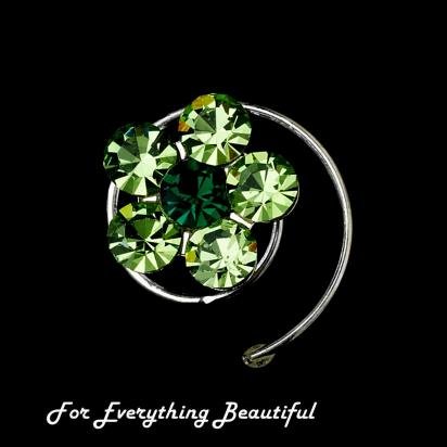 Image 2 of Green Tones Five Cluster Rhinestone Bridal Wedding Hair Twists Decorations