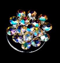 Image 3 of Aurora Borealis Floral Cluster Rhinestone Bridal Wedding Hair Twists Decorations