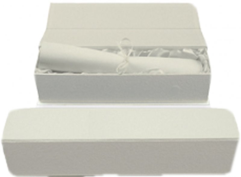 Image 1 of White Engraveable Stylish Pewter Plaque Certificate Keepsake Box