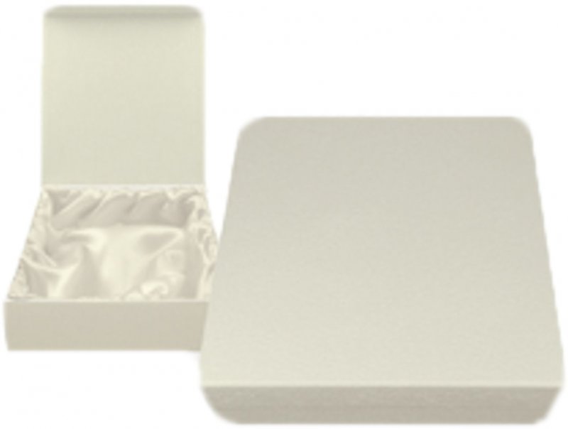 Image 1 of White Engraveable Stylish Pewter Plaque Large Keepsake Box