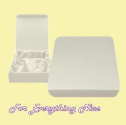 White Engraveable Stylish Pewter Plaque Large Keepsake Box