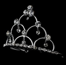 Alana Silver Crystal Drops Flowergirl Child Headpiece Tiara