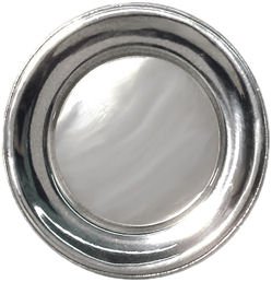 Image 1 of Plain Kiddish Round Cup Tray Mirror Finish Stylish Pewter Plate