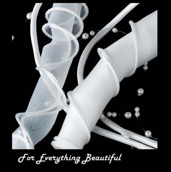 Image 2 of White Bows Flowers Pearl Strands Flowergirl Child Tiara Comb