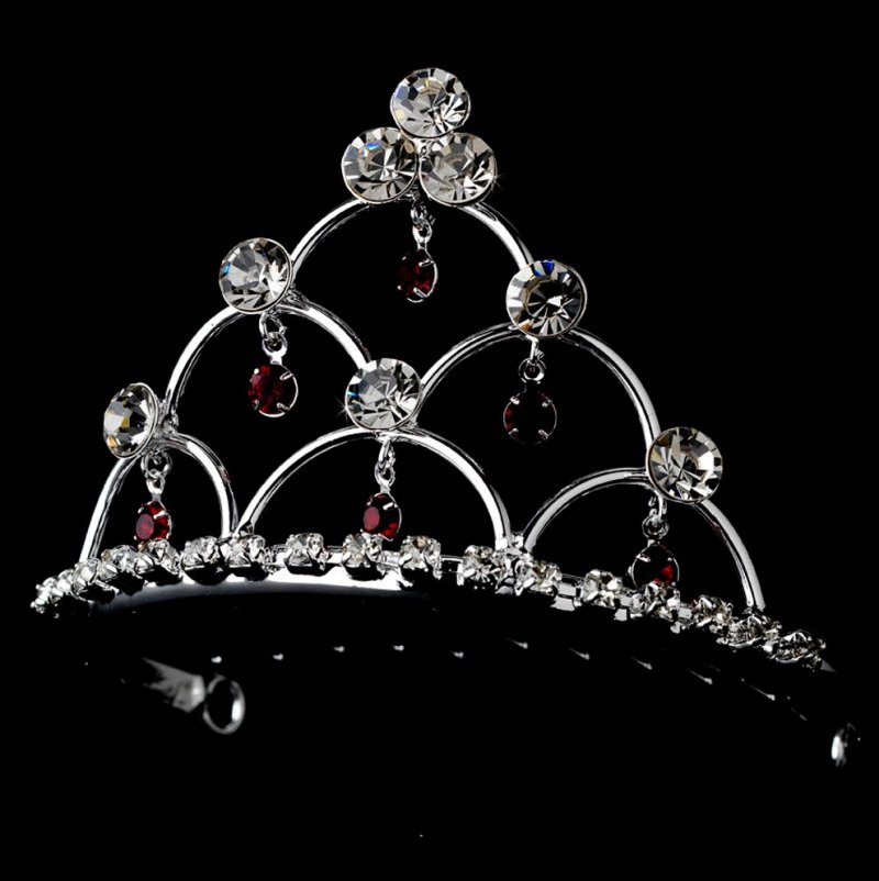 Image 0 of Alana Silver Crystal Red Drops Flowergirl Child Headpiece Tiara