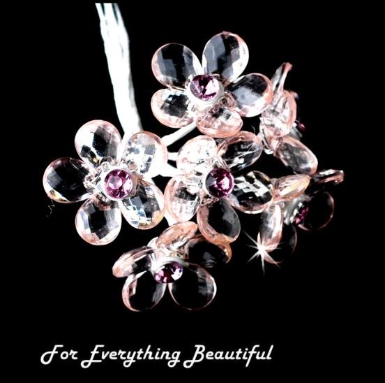 Image 0 of Pink Purple Crystal Floral Bridal Wedding Bouquet Jewels