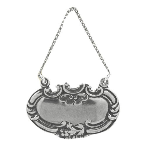 Image 1 of Ornate Frame Themed Antiqued Pewter Wine Bottle Label