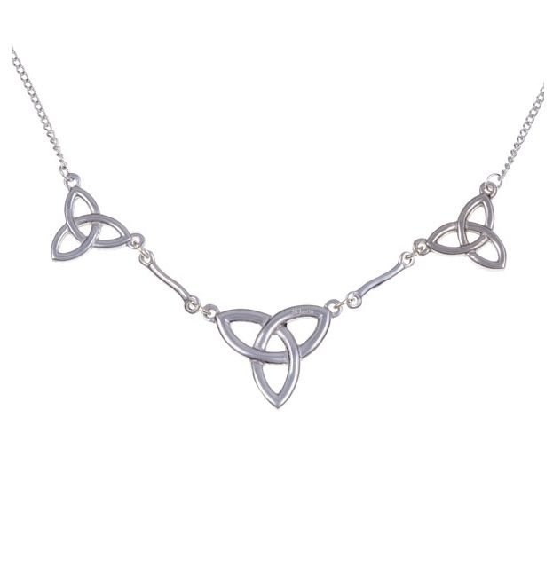 Image 1 of Celtic Treble Trinity Knot Trefoil Links Stylish Pewter Necklet