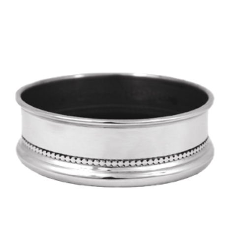 Image 1 of Engraveable Detailed Edging Stylish Pewter Wine Bottle Coaster