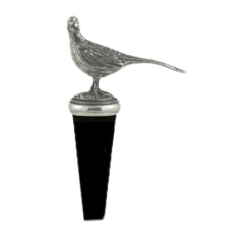 Image 1 of Pheasant Bird Themed Antiqued Stylish Pewter Bottle Stopper