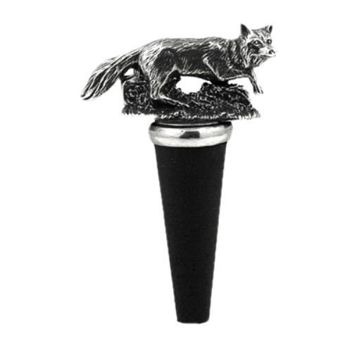 Image 1 of Sly Fox Themed Antiqued Stylish Pewter Bottle Stopper