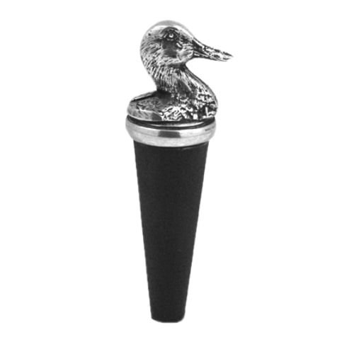 Image 1 of Duck Head Bird Themed Antiqued Stylish Pewter Bottle Stopper