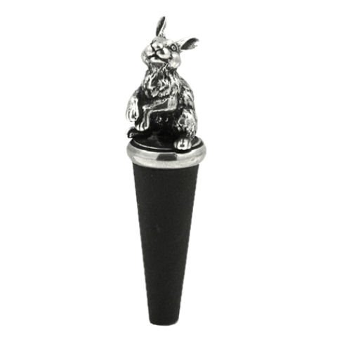 Image 1 of Rabbit Themed Antiqued Stylish Pewter Bottle Stopper