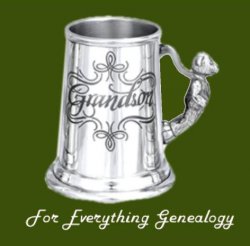 Grandson Themed Teddy Bear Handle Stylish Pewter Childs Keepsake Cup