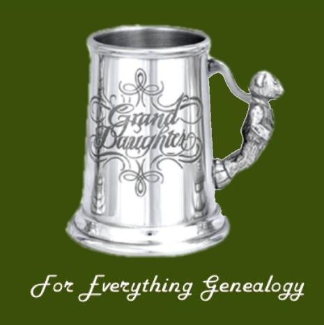 Image 0 of Granddaughter Themed Teddy Bear Handle Stylish Pewter Childs Keepsake Cup
