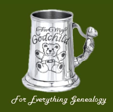 Image 0 of Godchild Themed Teddy Bear Handle Stylish Pewter Childs Keepsake Cup