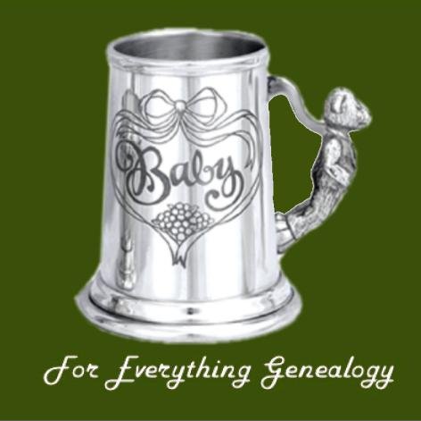 Image 0 of Baby Themed Teddy Bear Handle Stylish Pewter Childs Keepsake Cup
