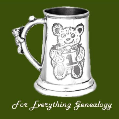 Image 0 of Building Blocks Themed Teddy Bear Handle Stylish Pewter Childs Keepsake Cup