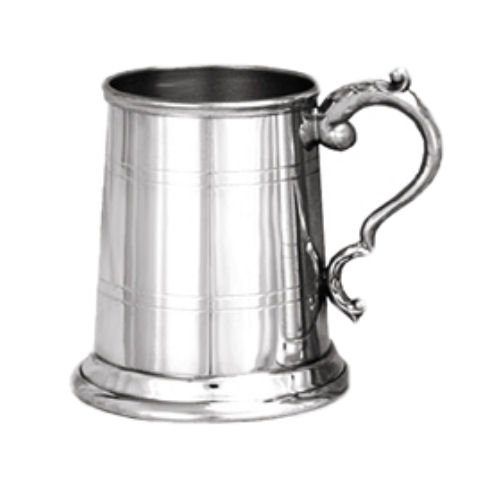 Image 1 of Half Pint Plain Blank Georgian Handle Stylish Pewter Tankard