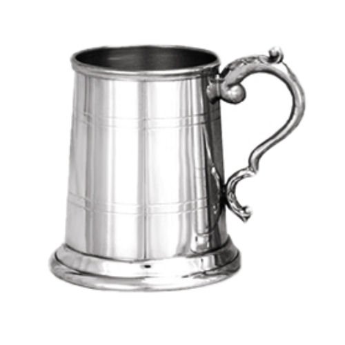 Image 1 of Half Pint Plain Blank Georgian Handle Stylish Pewter Tankard