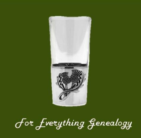 Image 0 of Thistle Themed Single Stylish Pewter Base 1oz Shot Glass