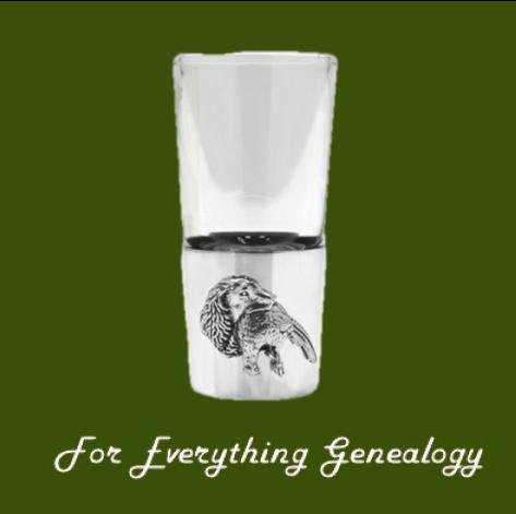 Image 0 of Dog With Pheasant Themed Single Stylish Pewter Base 1oz Shot Glass