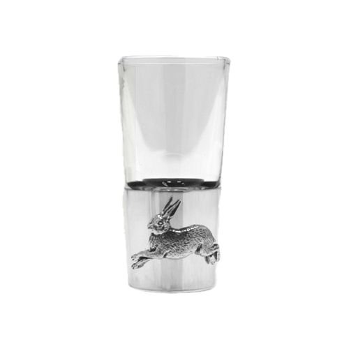 Image 1 of Rabbit Themed Single Stylish Pewter Base 1oz Shot Glass