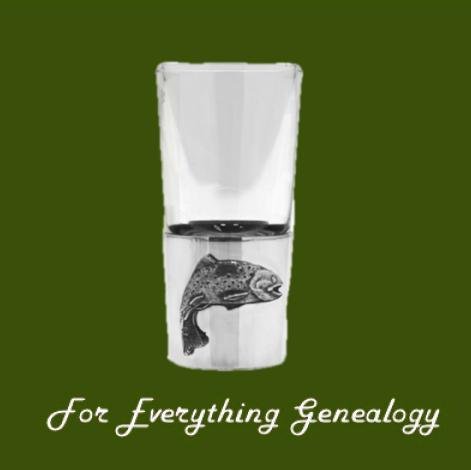 Image 0 of Trout Themed Single Stylish Pewter Base 1oz Shot Glass