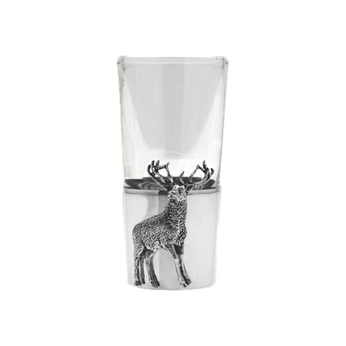 Image 1 of Proud Stag Themed Single Stylish Pewter Base 1oz Shot Glass
