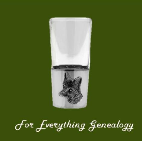 Image 0 of Fox Head Themed Single Stylish Pewter Base 1oz Shot Glass