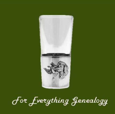 Image 0 of Dog With Duck Themed Single Stylish Pewter Base 1oz Shot Glass