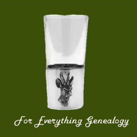 Image 0 of Deer Head Themed Single Stylish Pewter Base 1oz Shot Glass