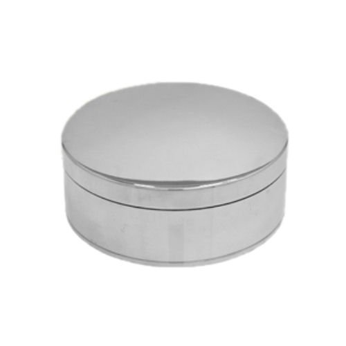 Image 1 of Satin Finish Plain Round 3.5 inch Stylish Pewter Decorative Trinket Box