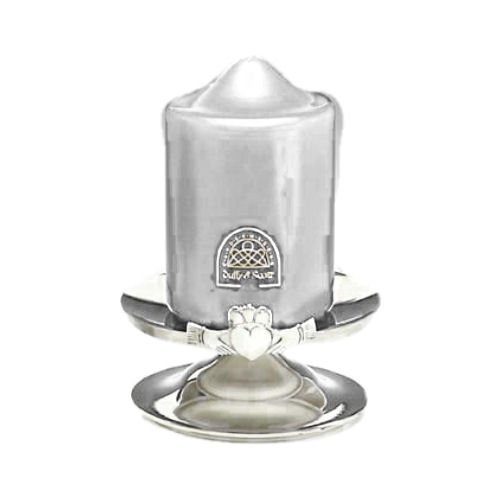 Image 1 of Claddagh Motif Themed Stem 5 inch Stylish Pewter Candlestick