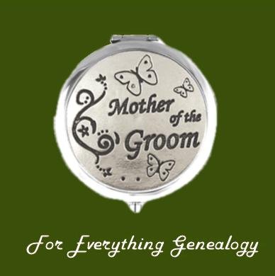 Image 0 of Mother of the Groom Themed Stylish Pewter Compact Mirror