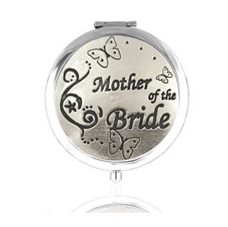 Image 1 of Mother of the Bride Themed Stylish Pewter Compact Mirror