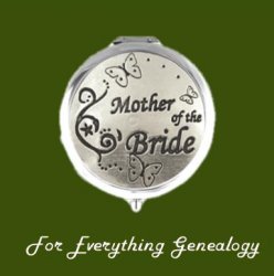 Mother of the Bride Themed Stylish Pewter Compact Mirror