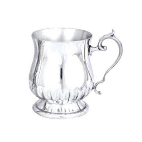 Image 1 of Fluted Themed Georgian Handle Stylish Pewter Childs Keepsake Cup