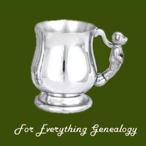 Image 0 of Georgian Themed Teddy Bear Handle Stylish Pewter Childs Keepsake Cup