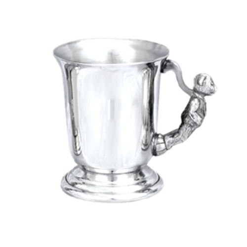 Image 1 of Bell Shaped Teddy Bear Handle Stylish Pewter Childs Keepsake Cup
