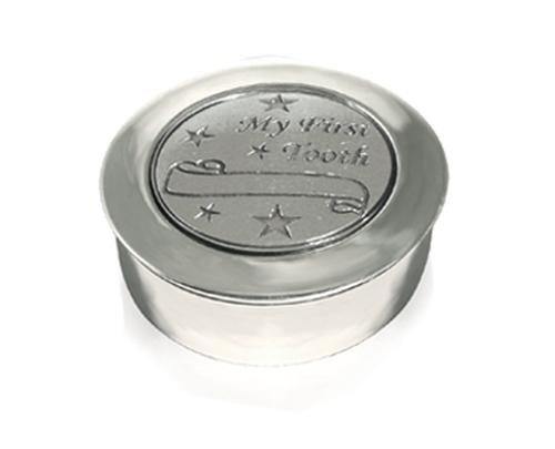 Image 1 of Stars My First Tooth Motif Round Child Stylish Pewter Keepsake Box