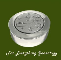 Stars My First Curl Motif Round Child Stylish Pewter Keepsake Box