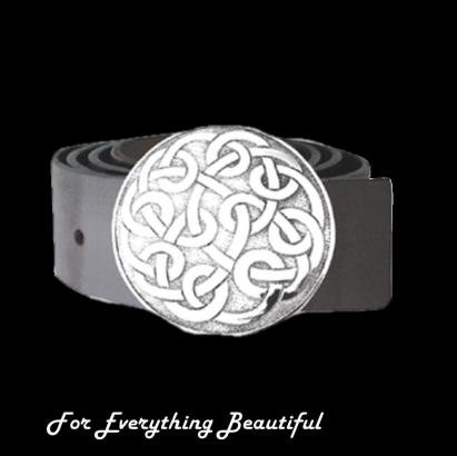 Image 0 of Celtic Endless Knotwork Round Stylish Pewter Kilt Belt Buckle