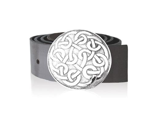 Image 1 of Celtic Endless Knotwork Round Stylish Pewter Kilt Belt Buckle