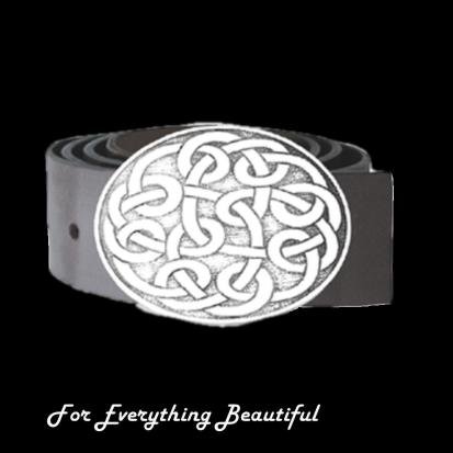 Image 0 of Celtic Endless Knotwork Oval Stylish Pewter Kilt Belt Buckle